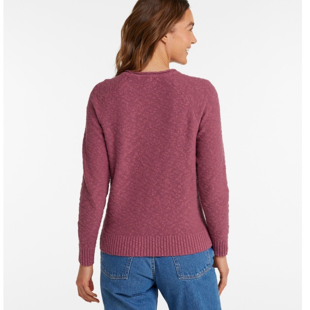 L.L. Bean Women's Midweight Cotton Slub Rollneck Pullover - Picture 3 of 7
